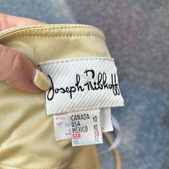 Vintage Joseph Ribkoff Shimmering Gold Embellished Crop Top - Picture 4 of 7